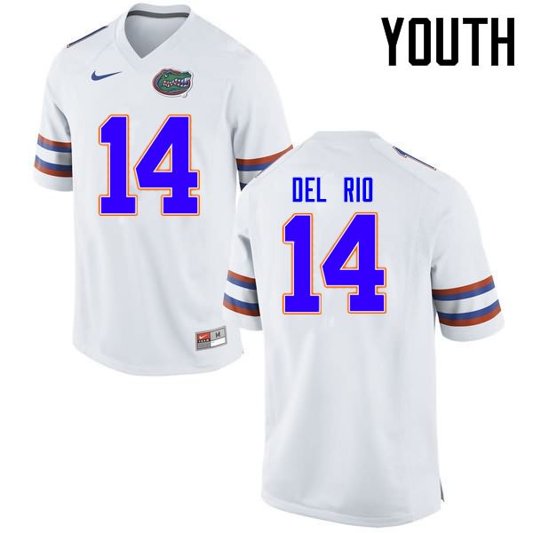 NCAA Florida Gators Luke Del Rio Youth #14 Nike White Stitched Authentic College Football Jersey EKJ7464HY